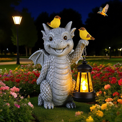 Cute Smiling Dragon to Light Up Your Garden